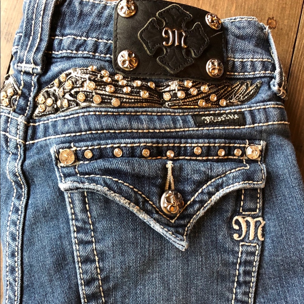 Miss Me Boot Jeans 30 Angel Wing Flap Pockets